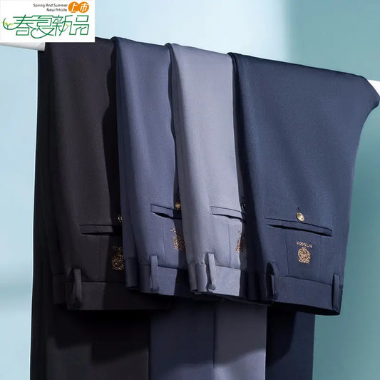 Men Four-Sided Stretch Formal Pants Black