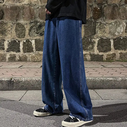 Men Gray Loose Fit Dad Pants Plus Size