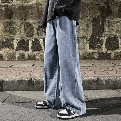 Men Gray Loose Fit Dad Pants Plus Size