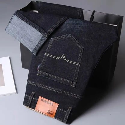 Men's Plus Size Stretch Denim Trousers Blue Loose Fit