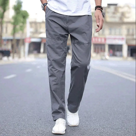 Spring and Summer New Men's Casual Pants Men's Pants Extra Large Size Overalls Cotton Loose Straight Sports Long Pants