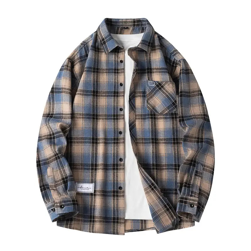 Men Plaid Shirt Pakistan Spring Warm Comfort