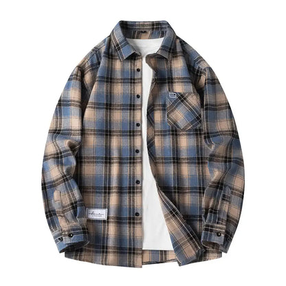 Men Plaid Shirt Pakistan Spring Warm Comfort