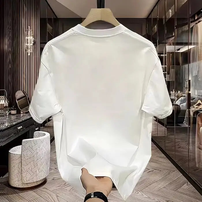 White Graphic T-Shirt Men Summer Stylish Retro