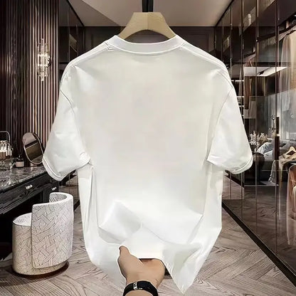 White Graphic T-Shirt Men Summer Stylish Retro