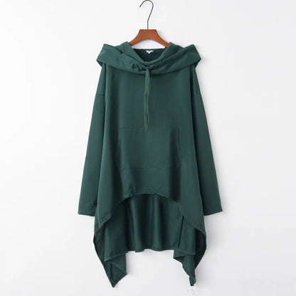 Women Hooded Vest Green Asymmetric Winter Wear