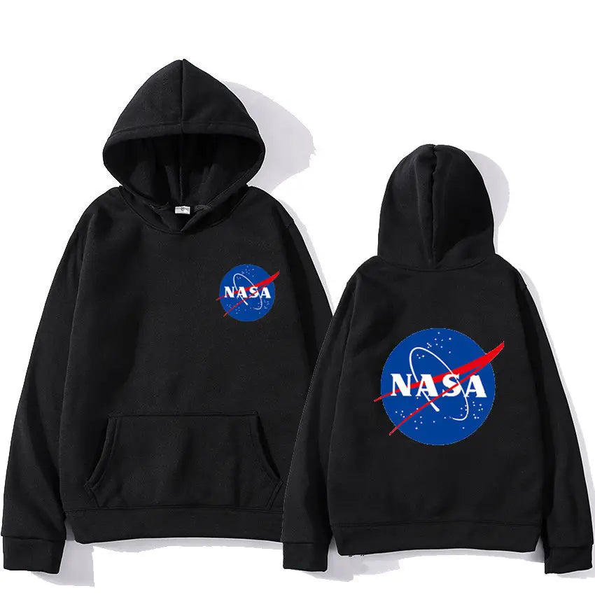 Black NASA Hoodie Men Women Autumn Winter Sweatshirt