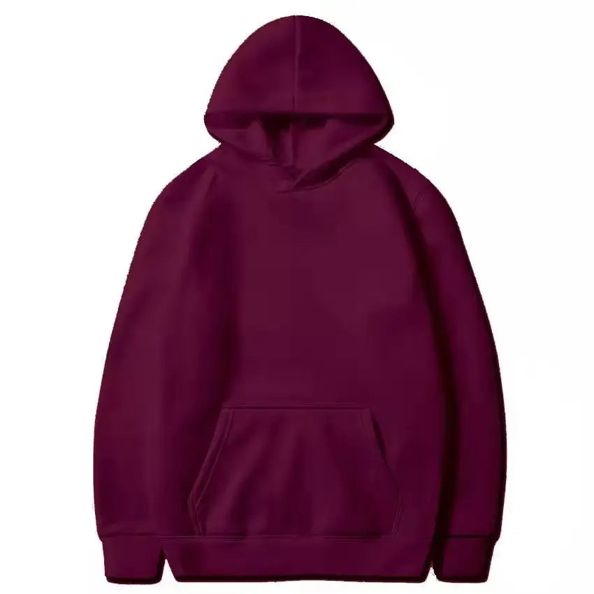 Men Red Fleece Hoodie Winter Plus Size