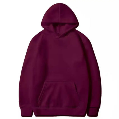 Men Red Fleece Hoodie Winter Plus Size