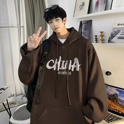 Men Oversize Hoodie China Aesthetic Autumn