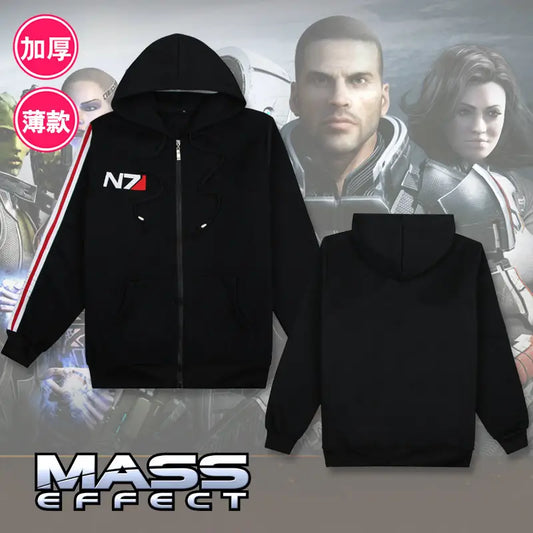 N7 Mass Effect Hoodie Black Velvet Men Women Autumn Winter