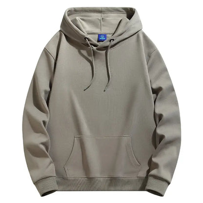 Men Women Hoodie Sweatshirt Cotton Blend Solid Color Casual Wear