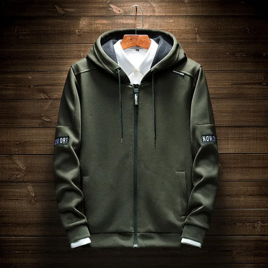 Men Hoodie Olive Green Premium Cotton Blend Street Style