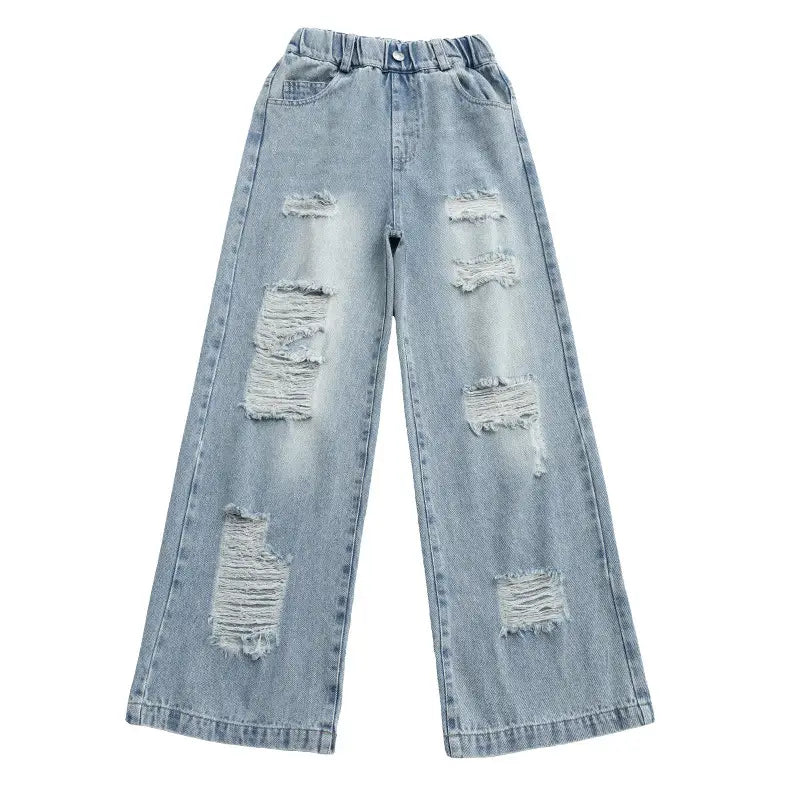 Korean Style Ripped Jeans for Girls Medium to Large