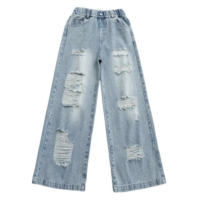 Korean Style Ripped Jeans for Girls Medium to Large