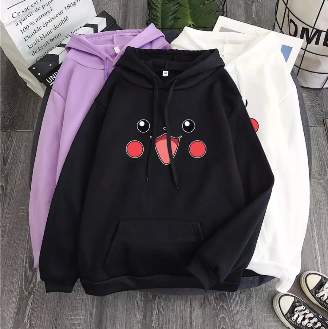 1 Pc Women's Stitched Fleece Printed Pullover Hoodie