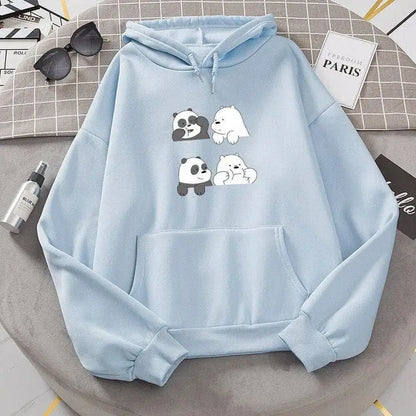 1 Pc Women's Stitched Fleece Printed Pullover Hoodie