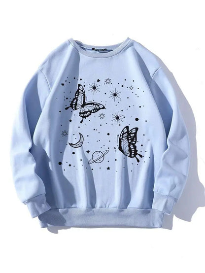 1 Pc Women's Stitched Fleece Printed Sweat Shirt
